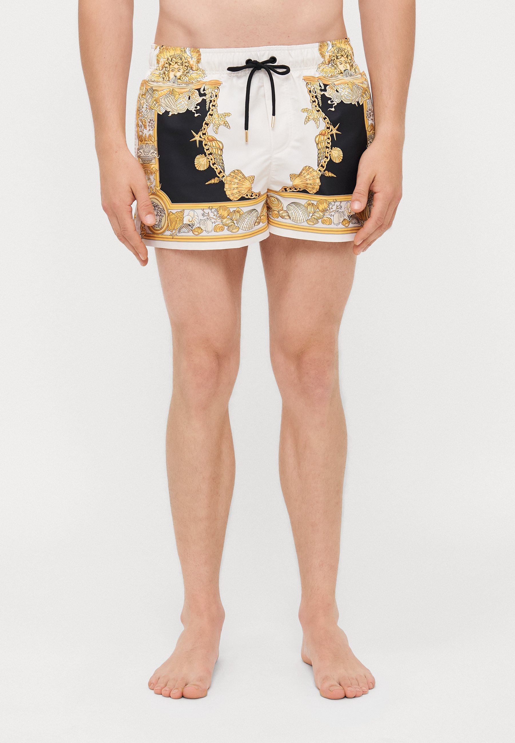 Versace SWIM GOLFO LA VACANZA FOULARD PRINT - Badeshorts - elfenbein/schwarz/goldfarben
