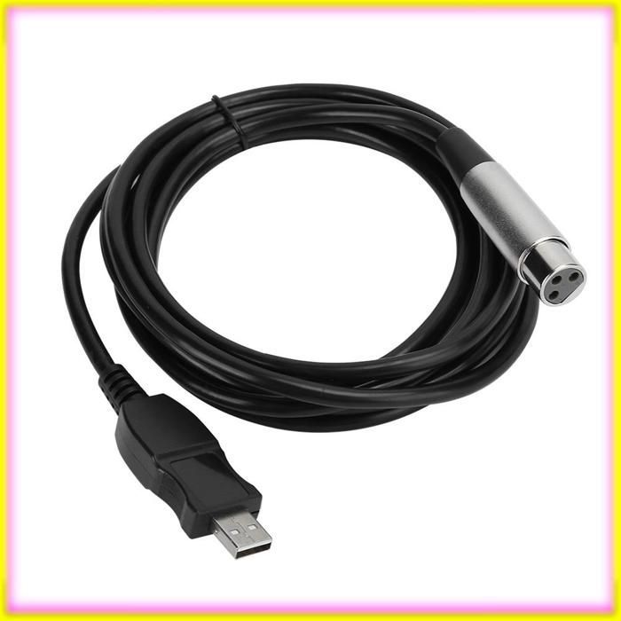 Cable de micrófono Keenso, cable USB a XLR para micrófono, conversión AD integrada con proyector de vídeo.