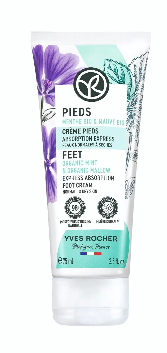 Yves Rocher Mięta Bio & Malwa Bio Szybko wchłaniający się krem do stóp