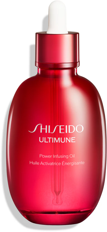 Óleo hidratante Shiseido Ultimune Power Infusing Oil para rosto, corpo e cabelo.