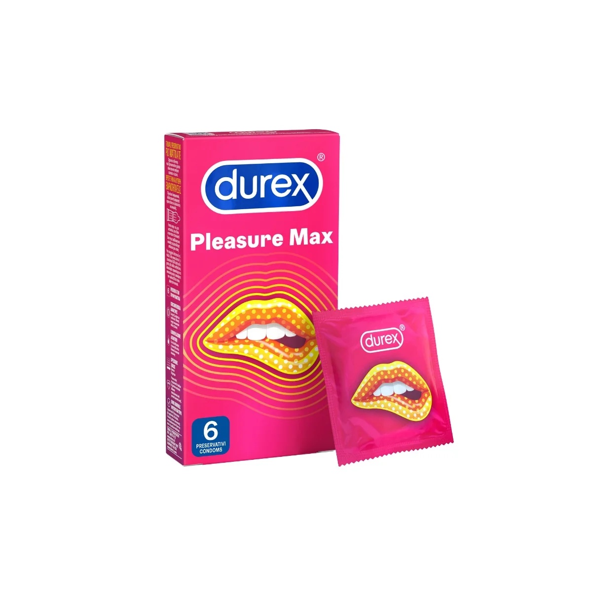 Durex Pleasuremax Stimulierende Kondome, 6 Stück, transparent und gleitmittelbeschichtet
