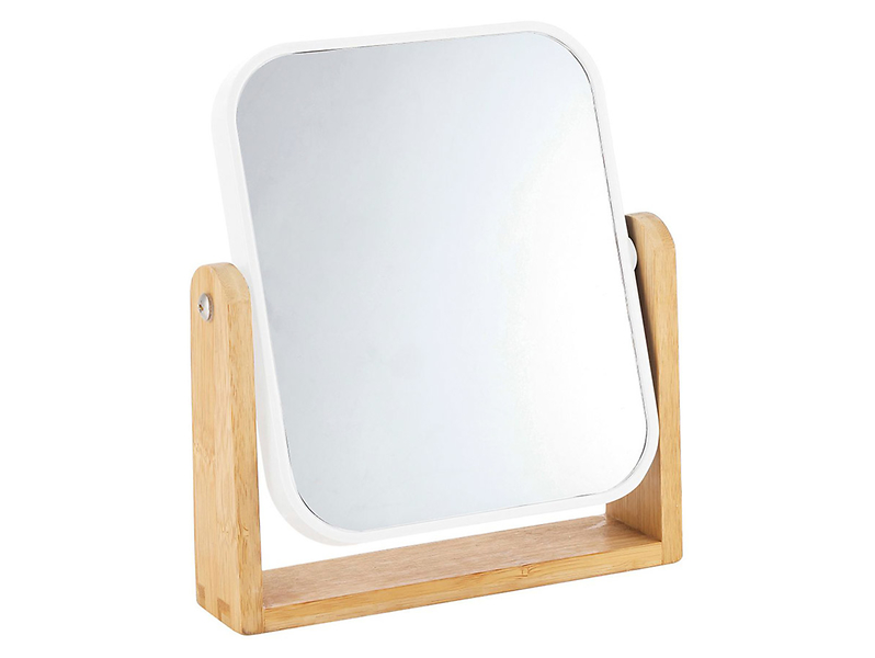 Lusterko kosmetyczne stojące  21 cm białe