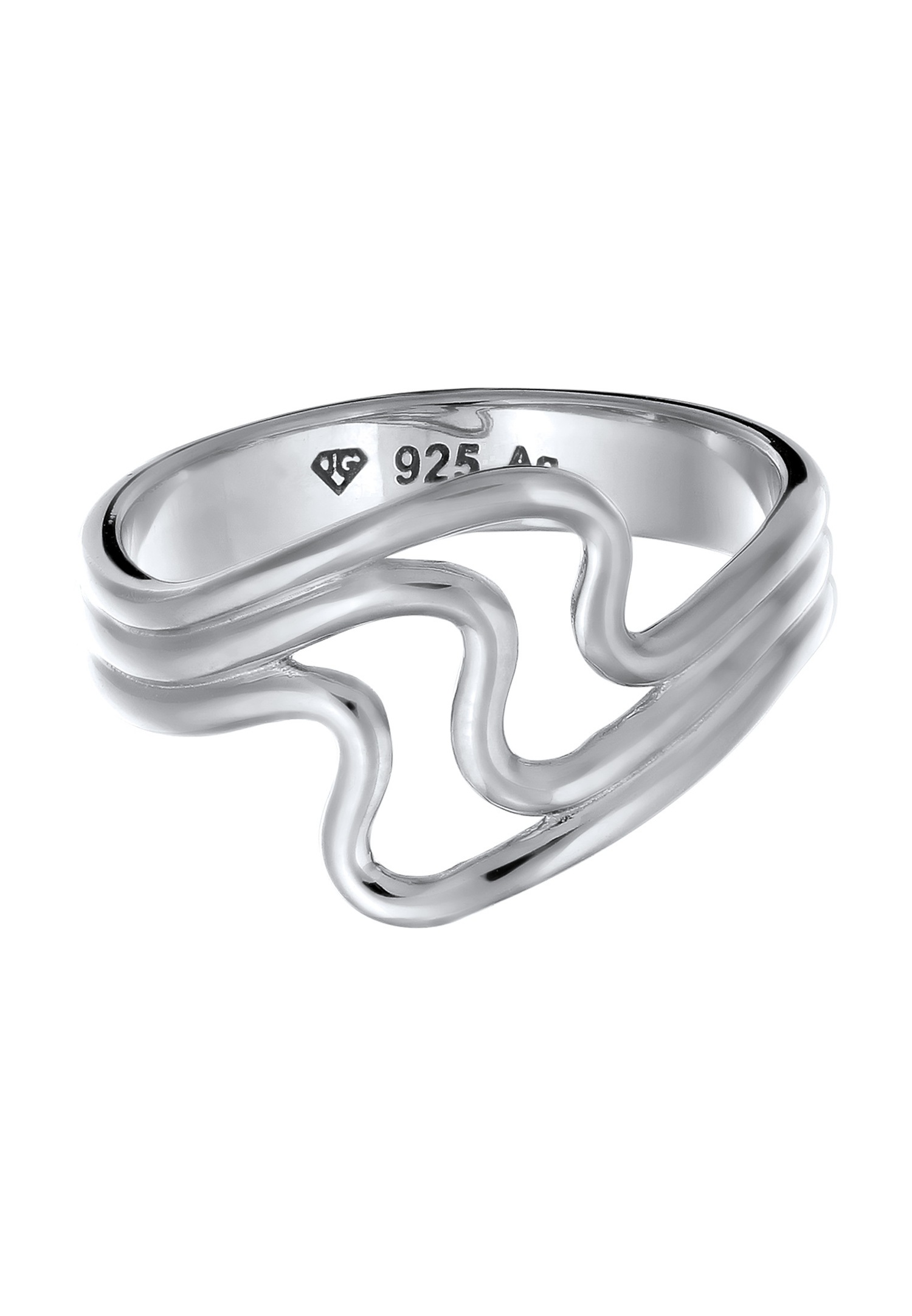 Elli Elli Bague sans pierre Femmes Vagues Argent Sterling 925 Eté / plage