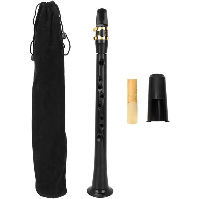 Saxofón de bolsillo, saxofón portátil de bolsillo, saxofón de práctica con estuche, instrumento de viento en si bemol.