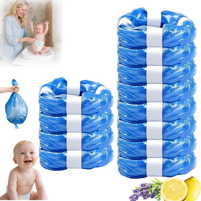 Paquete de recambios para cubo de pañales de 12 piezas, bolsas de pañales a prueba de olores de gran capacidad y recambios, compatibles con