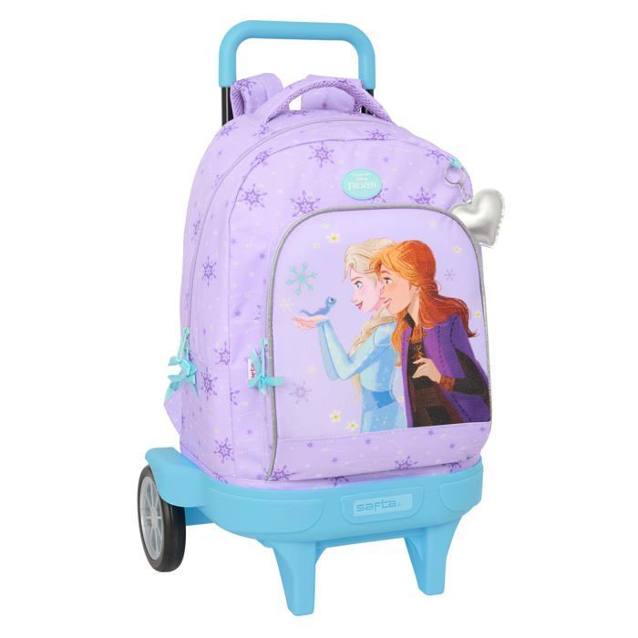 Mochila infantil con ruedas - Safta - Compacta - Desmontable - 33x22x45 cm - Lila - Poliéster resistente