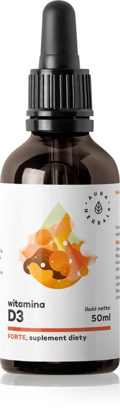 Aura Herbals Vitamina D3 2.000 UI FORTE, suplemento alimentar em gotas, para o bom funcionamento do sistema imunológico, saúde óssea e função muscular.