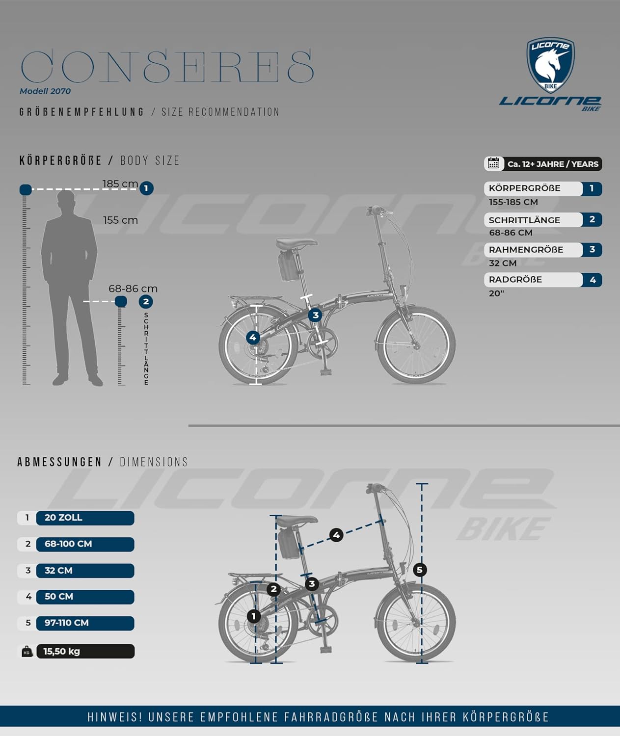 Licorne Bike Conseres, 20 tuuman taittopyörä