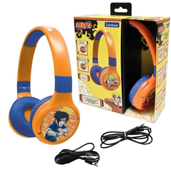 Auriculares Naruto 2 en 1 Bluetooth® y con cable: cómodos, plegables y con limitación de sonido.