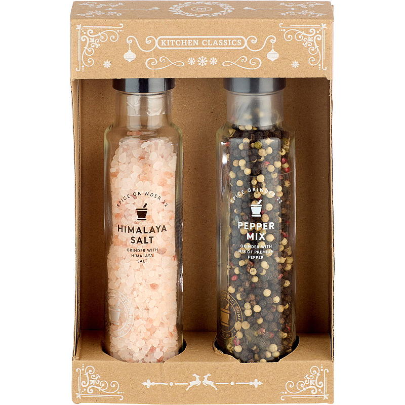 Coffret cadeau Kryddhuset sel et poivre de l'Himalaya avec moulin