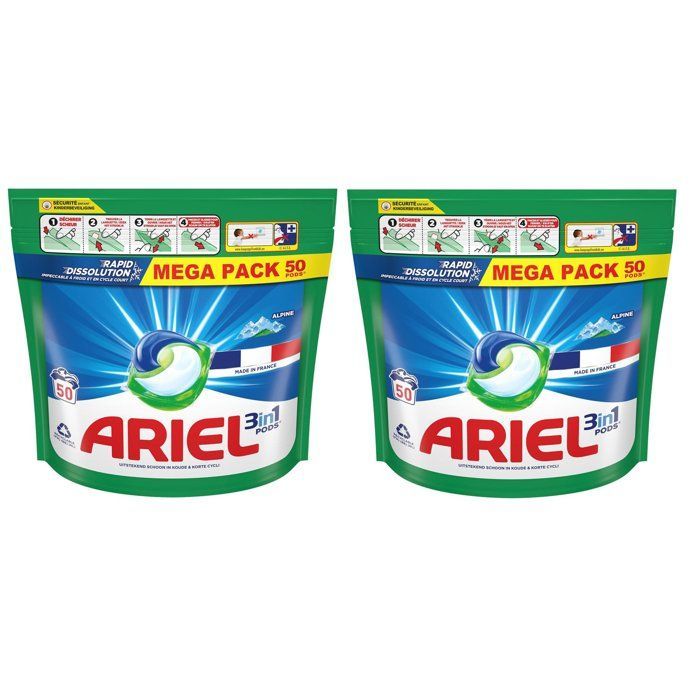 Ariel PODS All in One Alpine 100 Washes, Made in France