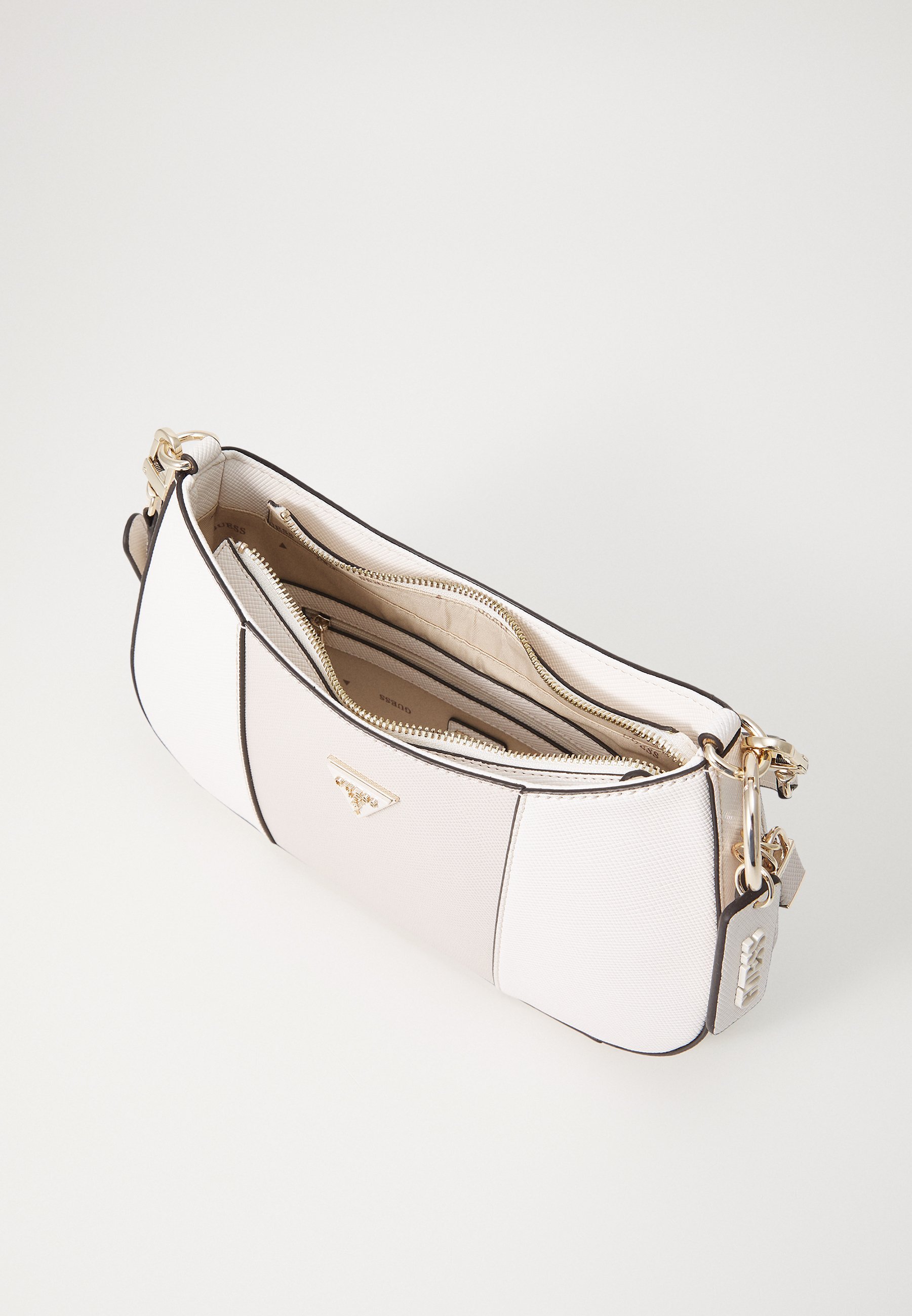 Sac à bandoulière Guess NOELLE à fermeture éclair supérieure - Sac à main - blanc cassé/taupe
