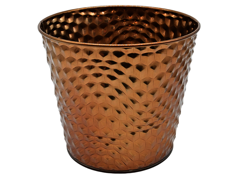 Osłonka na doniczkę metalowa 15 cm miedziana