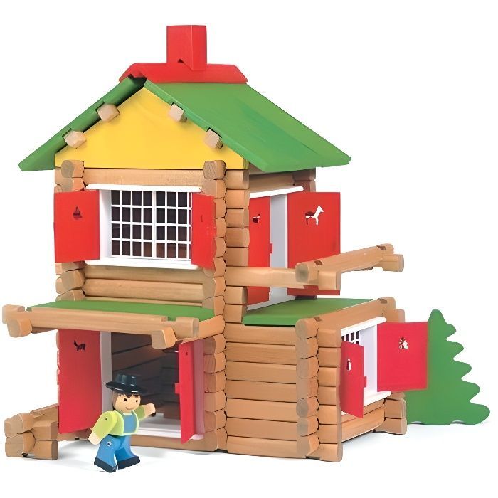 Houten bouwset - JEUJURA - Mijn houten chalet - 135 onderdelen - Unisex - Binnen