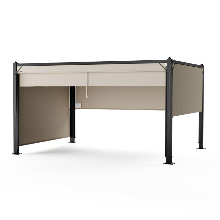 Blumfeldt Pantheon Cortina Pergola 3x4m Padiglione estensibile resistente alle intemperie Facile da montare Antracite/Beige