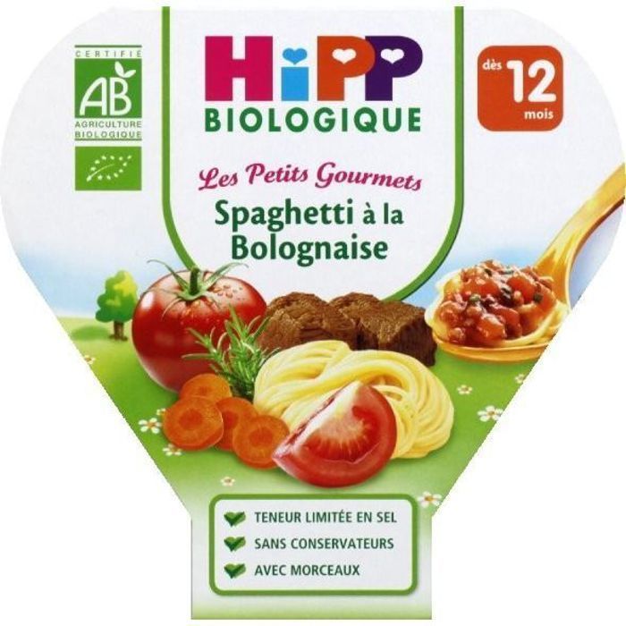 Hipp Plato Espaguetis Boloñesa Les Petits Gourmets Bio +12m 230g