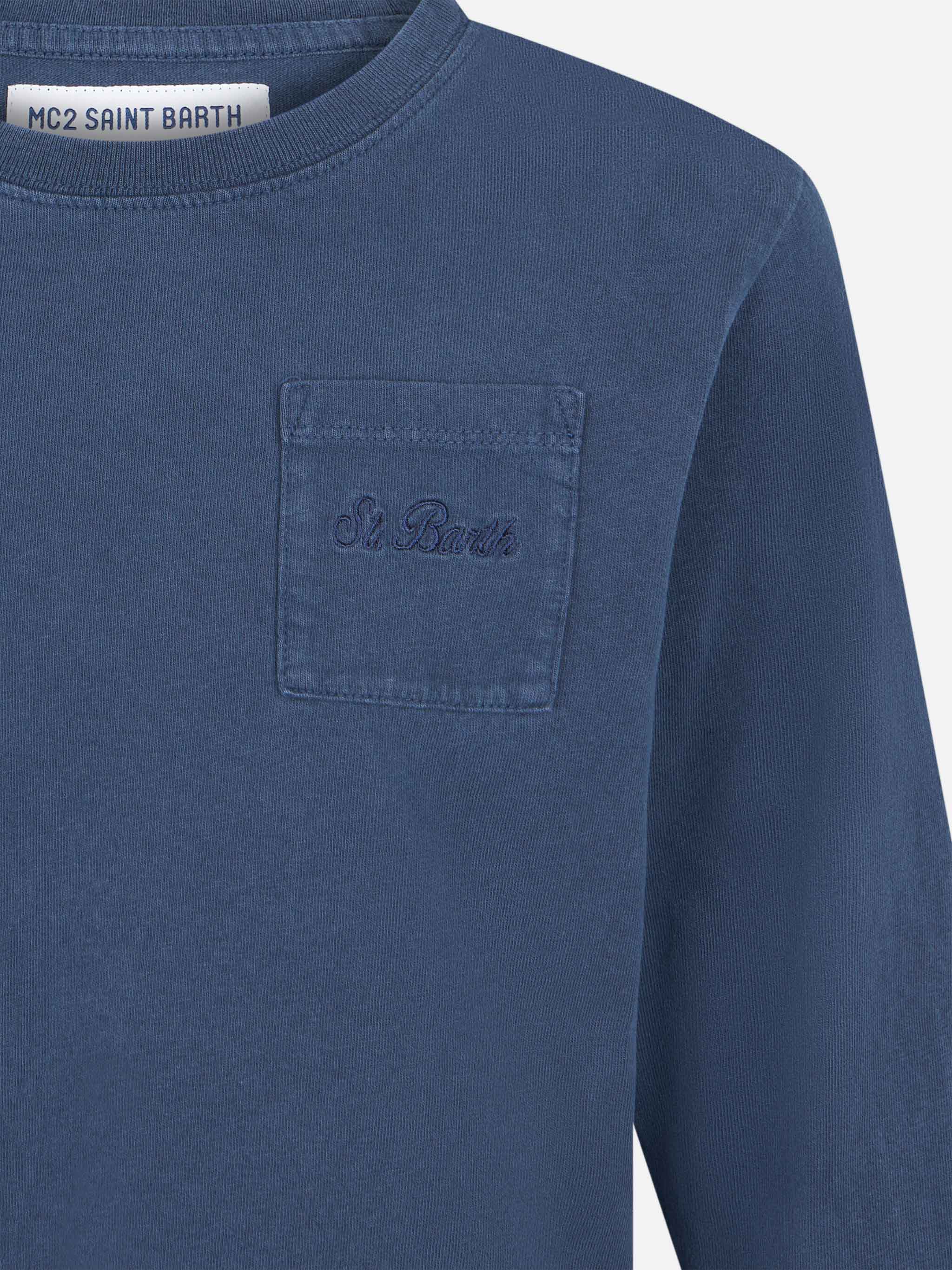 T-shirt i kraftig bomull med babyblått