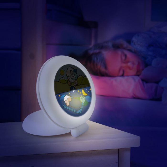 Reloj despertador educativo infantil Kid'Sleep - Claessens'Kids - Luz nocturna musical - Día/Noche - Blanco portátil