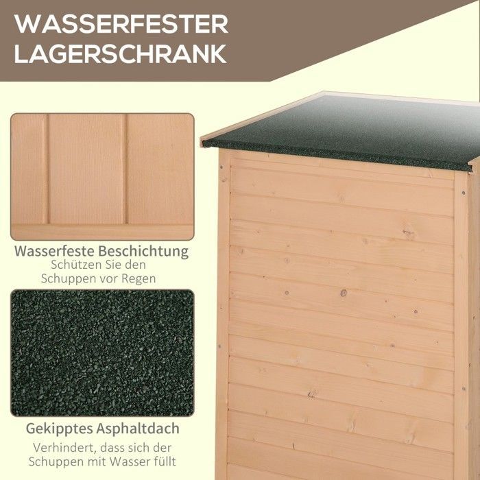 Garden Shed - Chalet Garden shed made of natural fir wood 75x56x115cm with shelves | Compact and practical outdoor storage