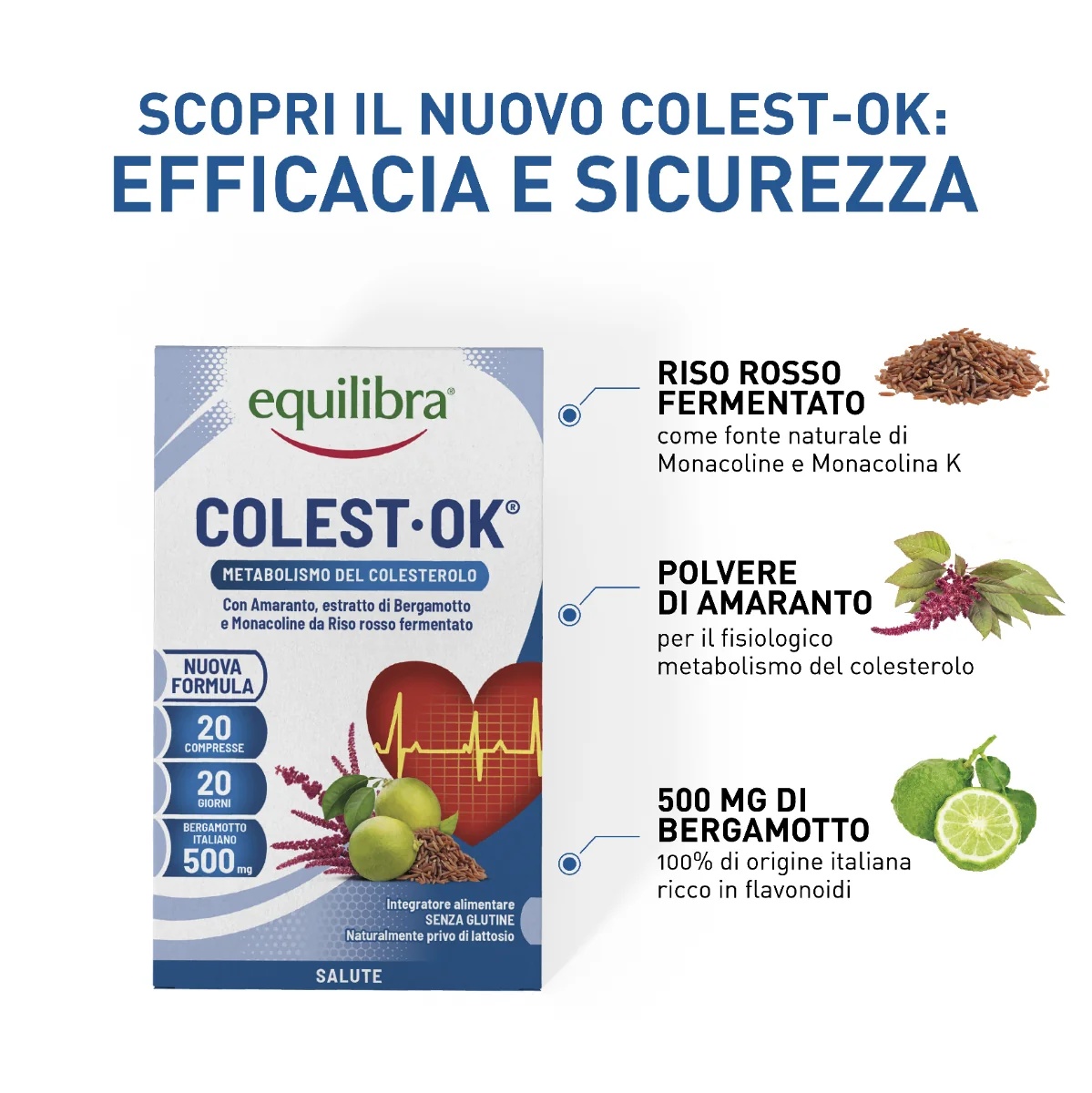 EQUILIBRA Equilibra Colest Ok 20 tabletten Voedingssupplement met cholesterolgehalte