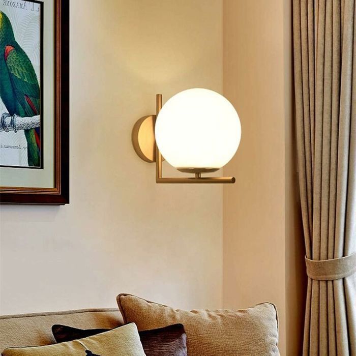Luminária de parede LED - WASDK - Esfera de vidro - Preta - Soquete E27 - Moderna