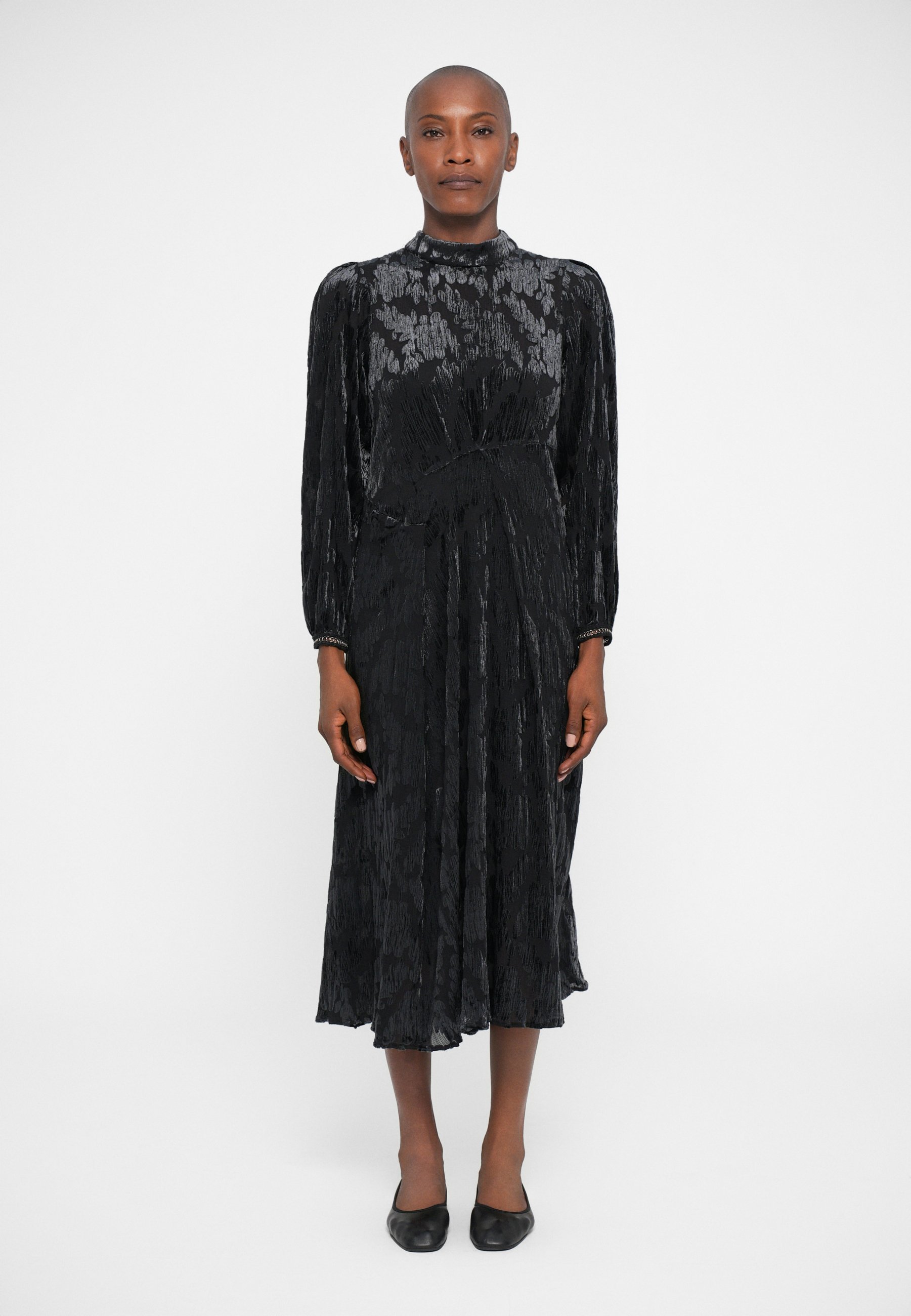 Sea REGINE BURNOUT MIDI JURK - Dagjurk - zwart