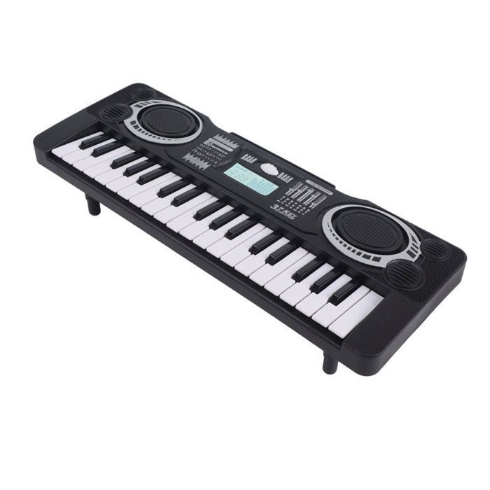 Teclado electrónico para niños, 37 teclas, instrumento de teclado informático, negro.