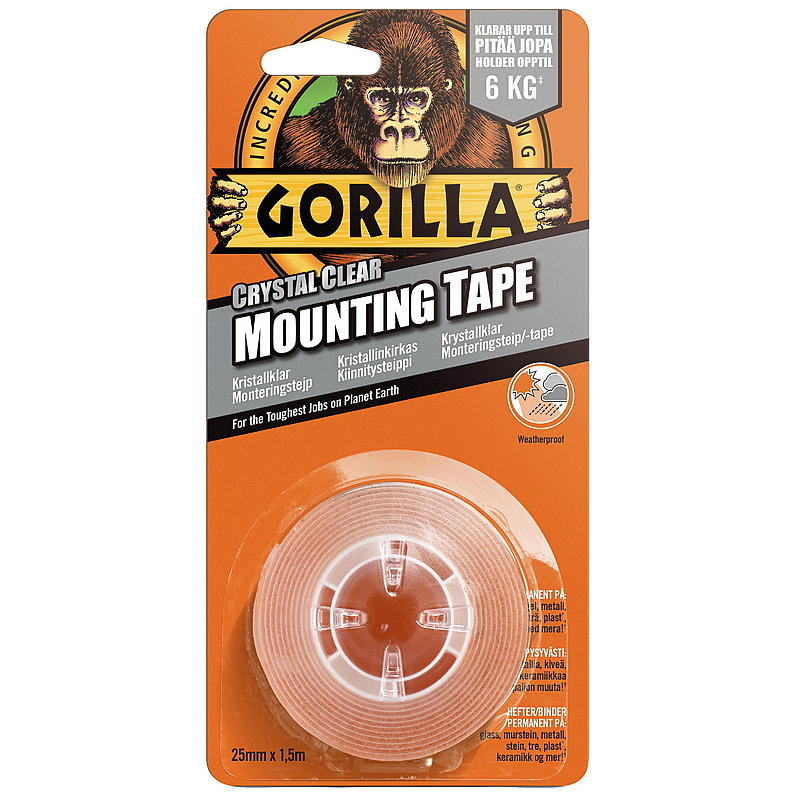 Gorilla-kiinnitysteippi 1,5 m, Gorilla