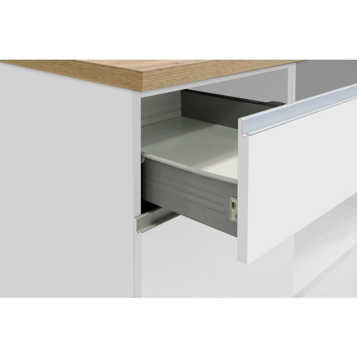 Cuisine Complète Attiko Dmora, en Bois Mélaminé Blanc Brillant