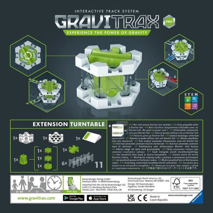 GraviTrax PRO Bloc d'action Turntable - Ravensburger - Circuit de billes créatif STEM