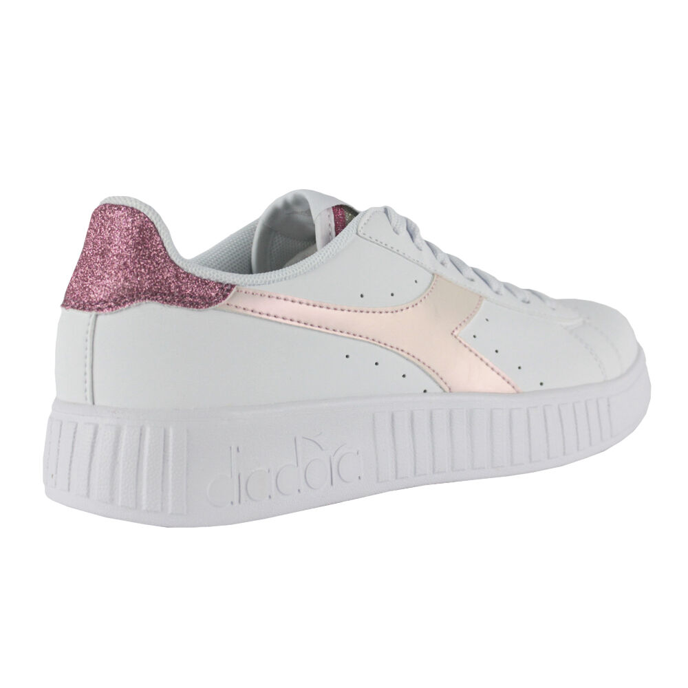 Baskets Diadora Step Glitter C3113 blanches/roses pour femme