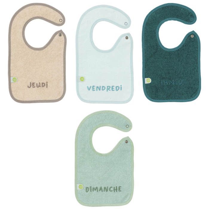 Set di 7 bavaglini giornalieri per neonati BABYCALIN - 17 x 29 cm