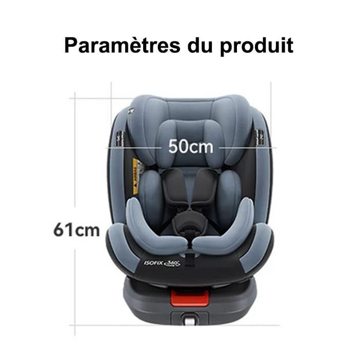 Isofix autostoel - Magic ZC I-size 360° draaibare autostoel, anti-botsing, verkeersveiligheid, 0-12 jaar tot 36 kg, R129