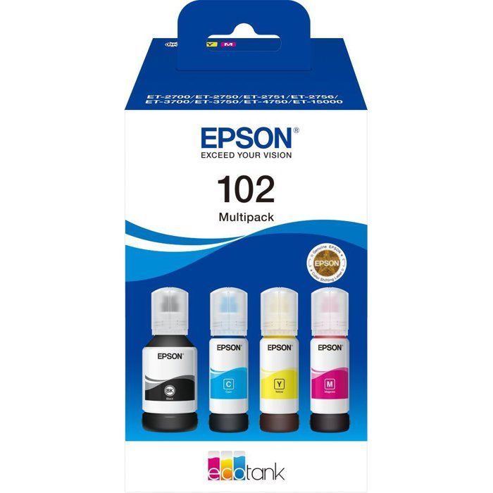 Cartucho de tinta Epson EcoTank 102 de 4 cores
