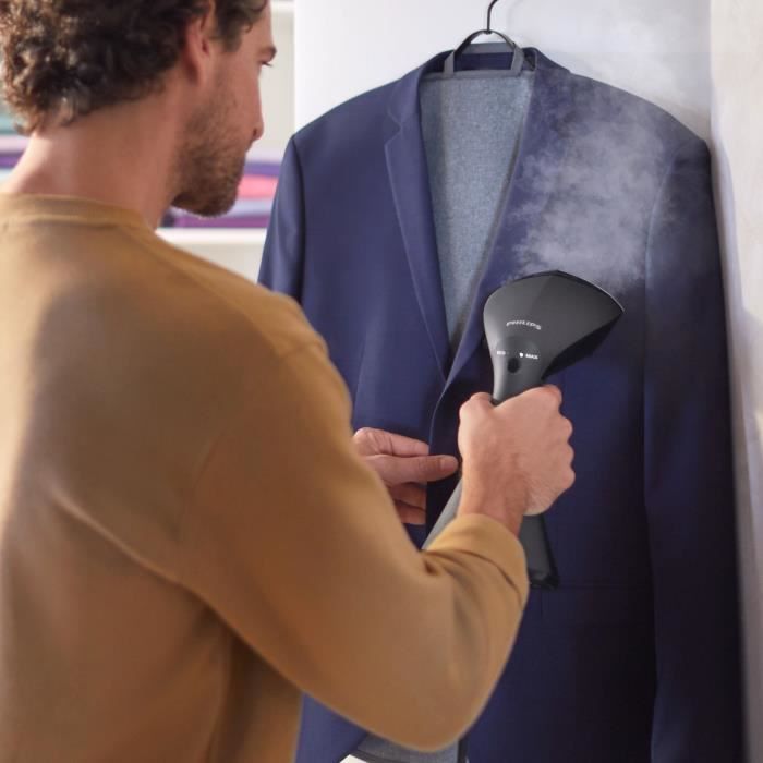Défroisseur à main - PHILIPS - GC800/80 - Steamer Série 8000 - 32gr/min vapeur continue - 1500W - prêt en 60sec - Noir