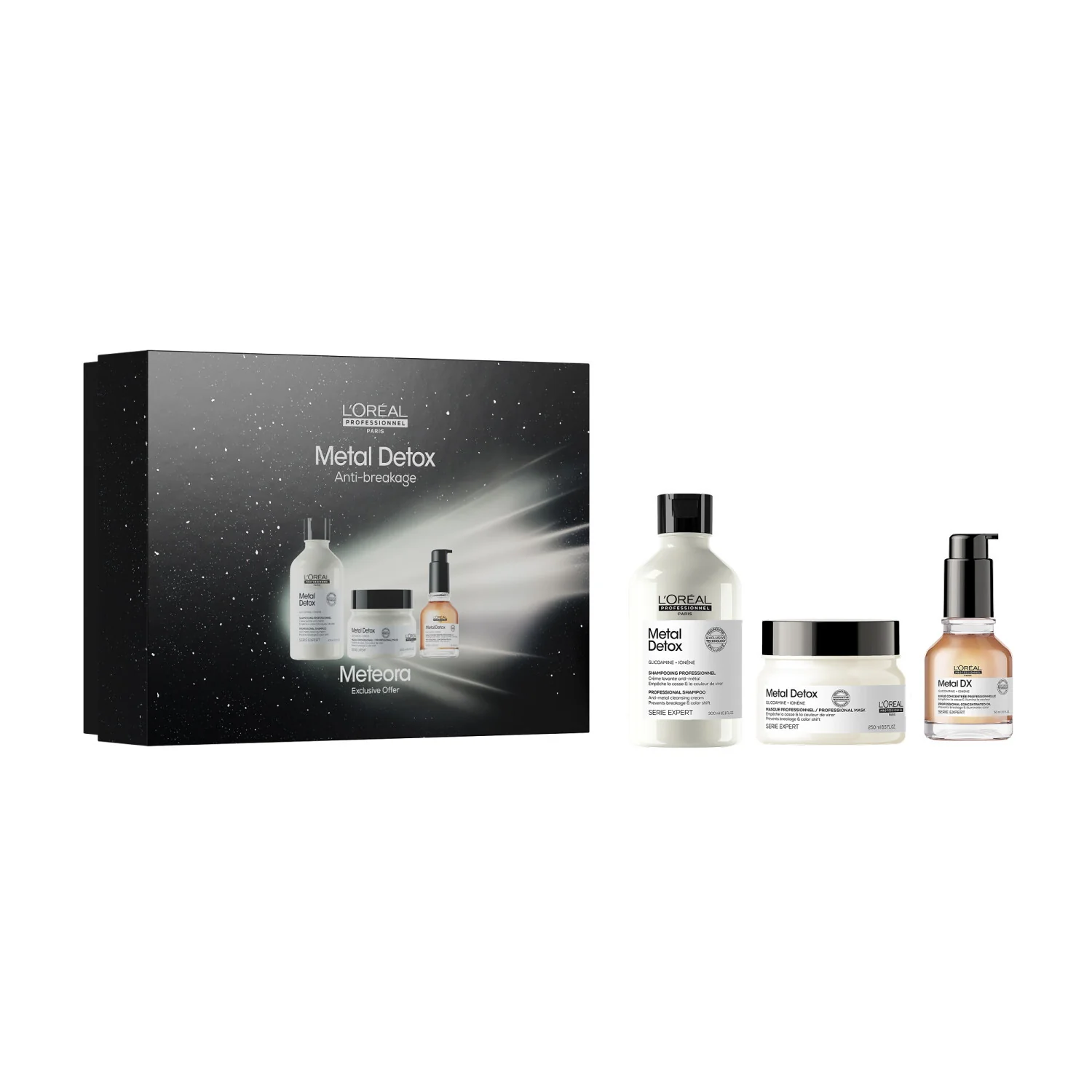 SERIE EXPERT New Cofanetto Natale Metal Detox Shampoo + Maschera + Olio - Cofanetti per Capelli, Shampoo Detossinante, Maschera Detossinante Capelli, Olio Capelli Styling & Finish