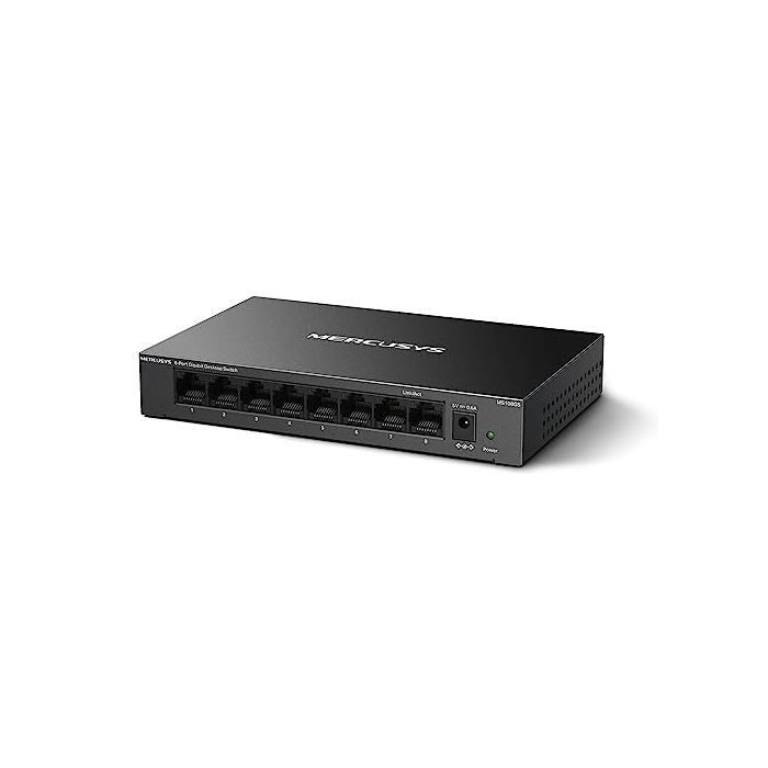Switch Gigabit Ethernet - MERCUSYS - MS108GS - 8 Portas - Gabinete Metálico - Silencioso