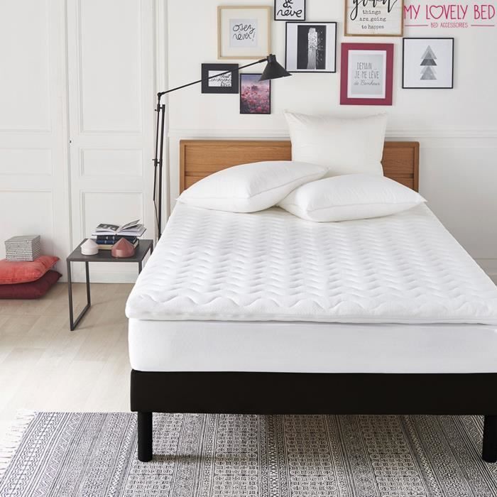 Surmatelas - MY LOVELY BED - 90x190/200cm - Déhoussable - 5cm d'épaisseur - Mousse à mémoire de forme