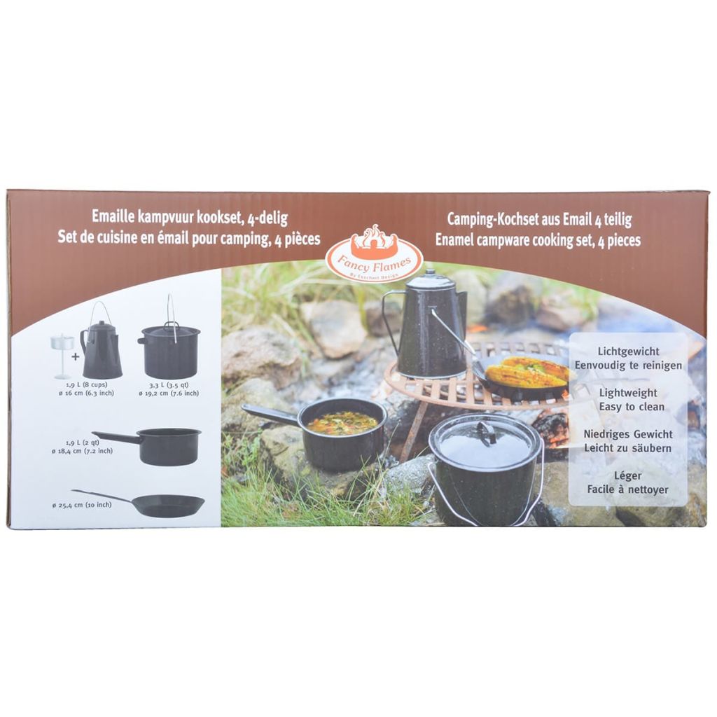 Esschert Design 4-teiliges Outdoor-Kochgeschirr-Set