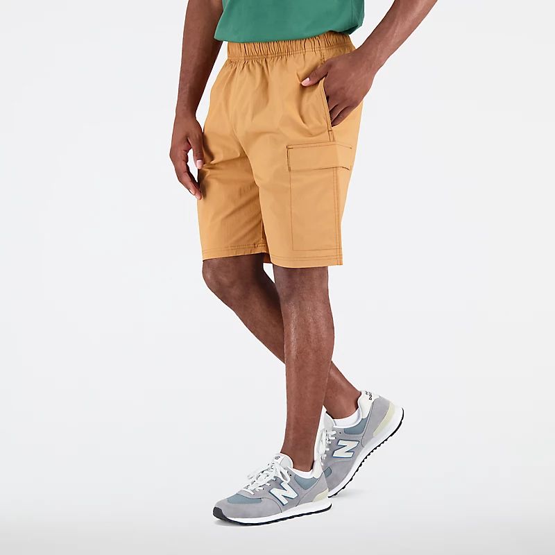 Heren Sports Club geweven cargo sportshorts - TABAK