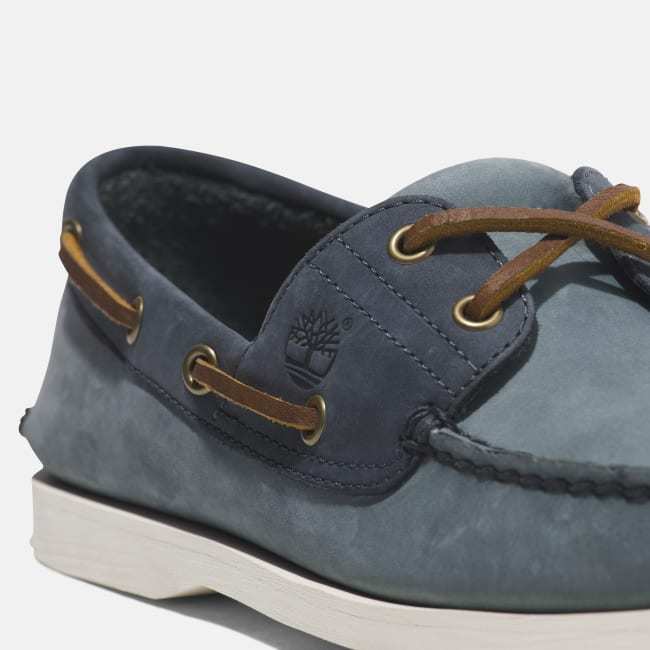 Scarpa da Barca in Pelle Classic da Uomo in Blu                medio
