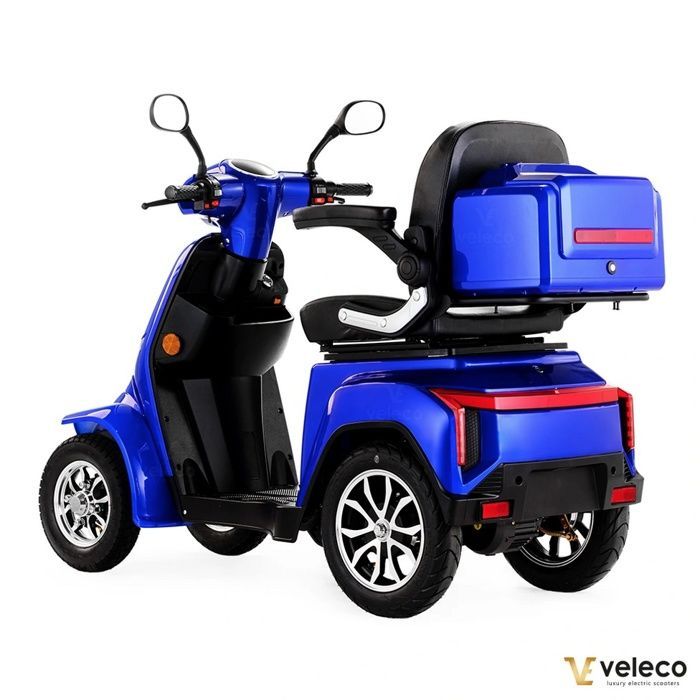 Veleco Gravis scooter 4 roues stable pour PMR senior et handicapésbleu lithium pneus pleins