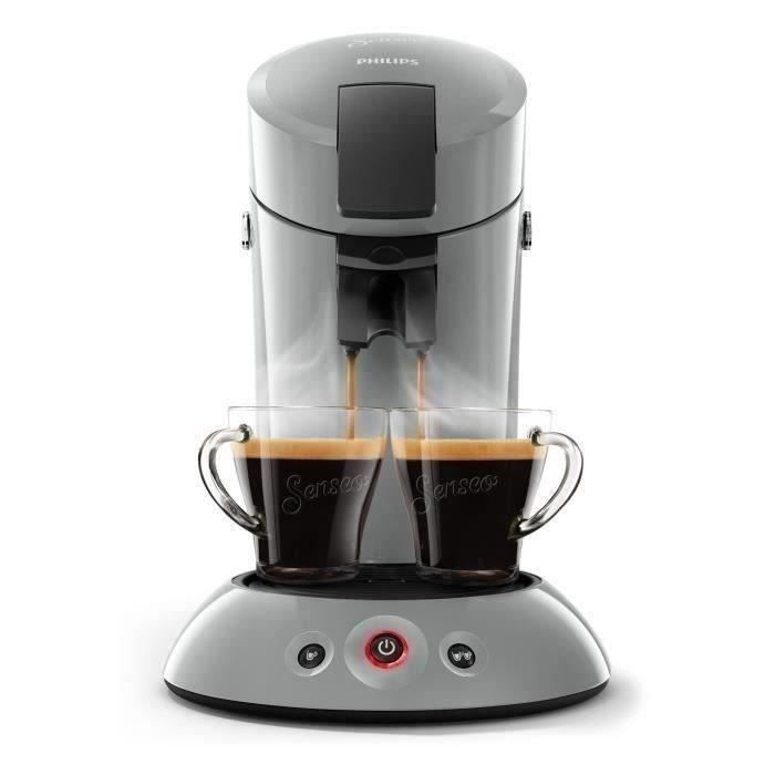 Machine à café dosette SENSEO ORIGINAL Philips HD6553/71, Booster d’arômes, 1, 2 tasses, Gris + 32 dosettes SENSEO Espresso Brazil