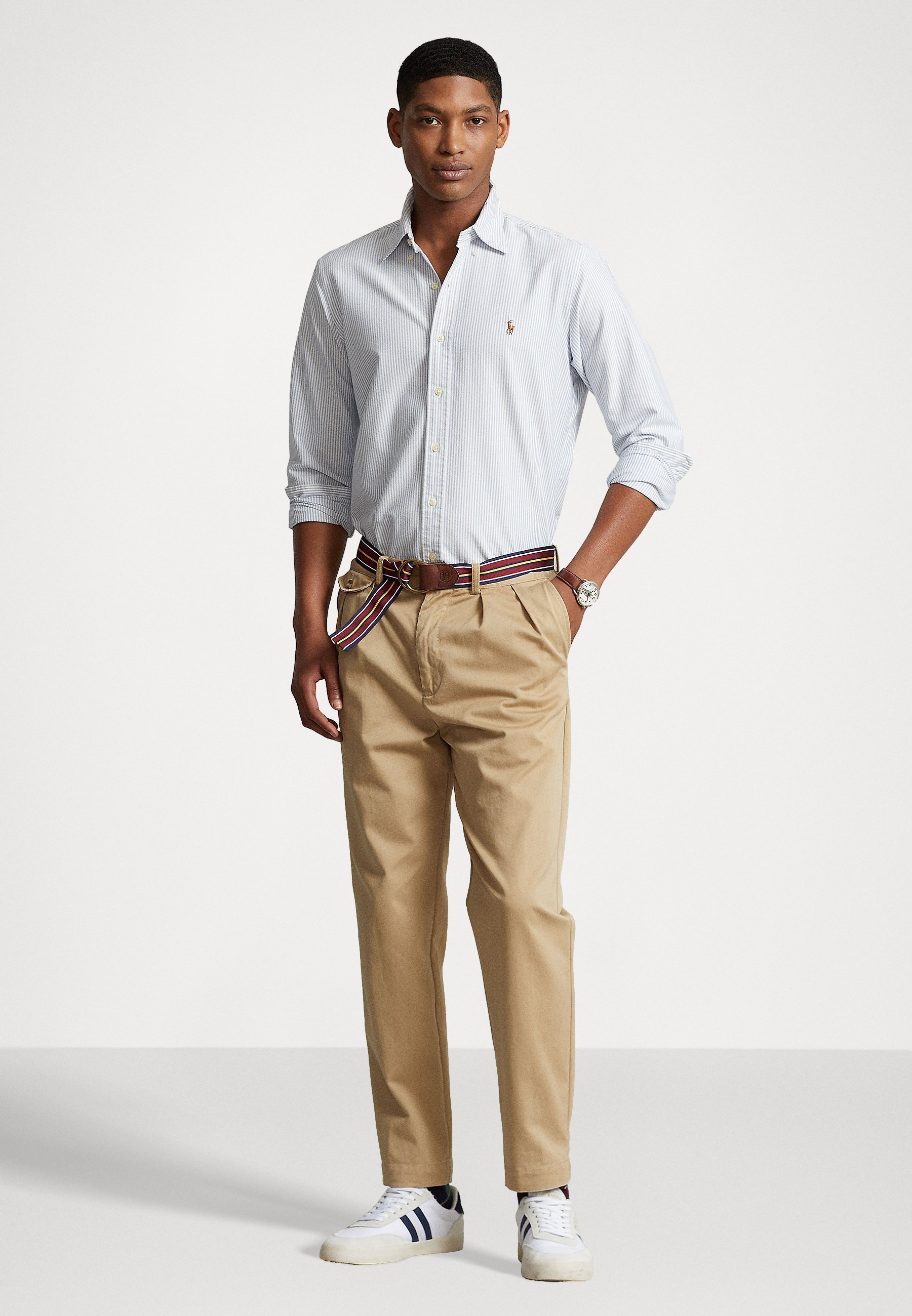 Chemise Oxford coupe slim Polo Ralph Lauren - Bleu/Blanc