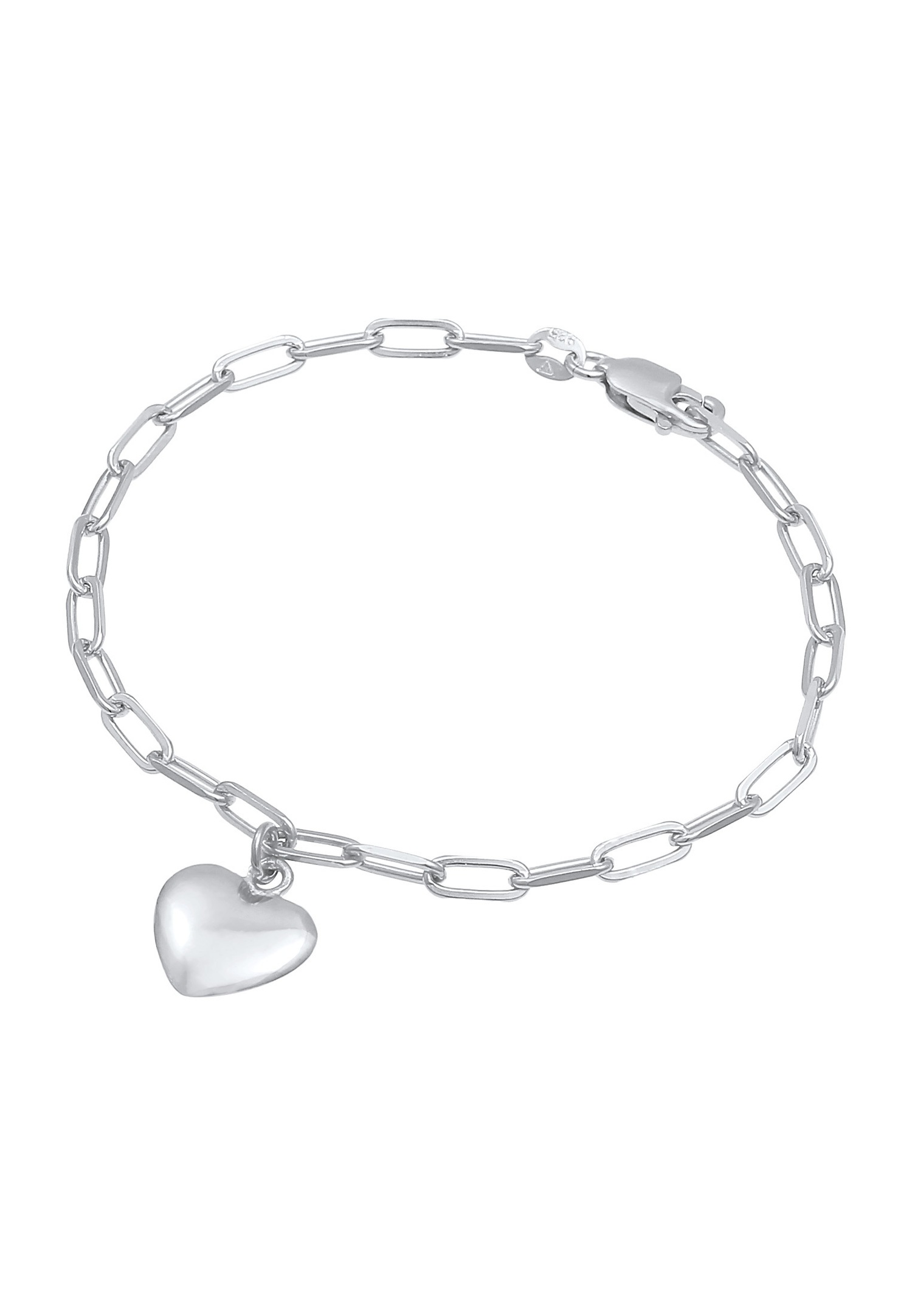 Elli Tendance ovale de Ladies Heart Love Links en argent sterling 925