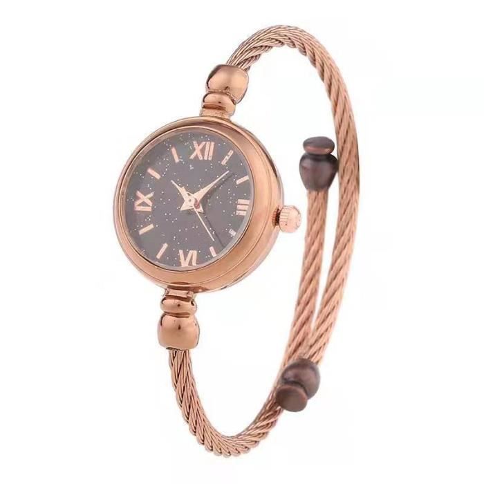 Montre Femme RMEGA - Quartz - Etanche - Analogique - Acier - Or Rose