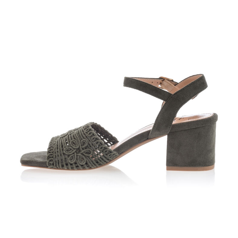 Grüne Damensandalen / Zehenfreie Schuhe