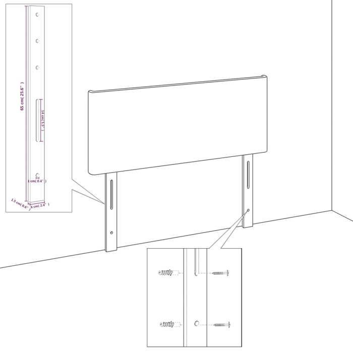 Cabeceros - vidaXL - 2 unidades - Gris claro - Tejido resistente - Altura ajustable
