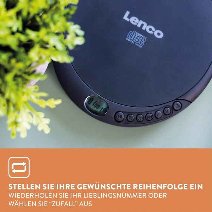 Reproductor de CD portátil - ZGEER - CD-010 - Negro - 13,7 x 14,8 x 2,4 cm - Compatible con auriculares y altavoces - Conectividad USB