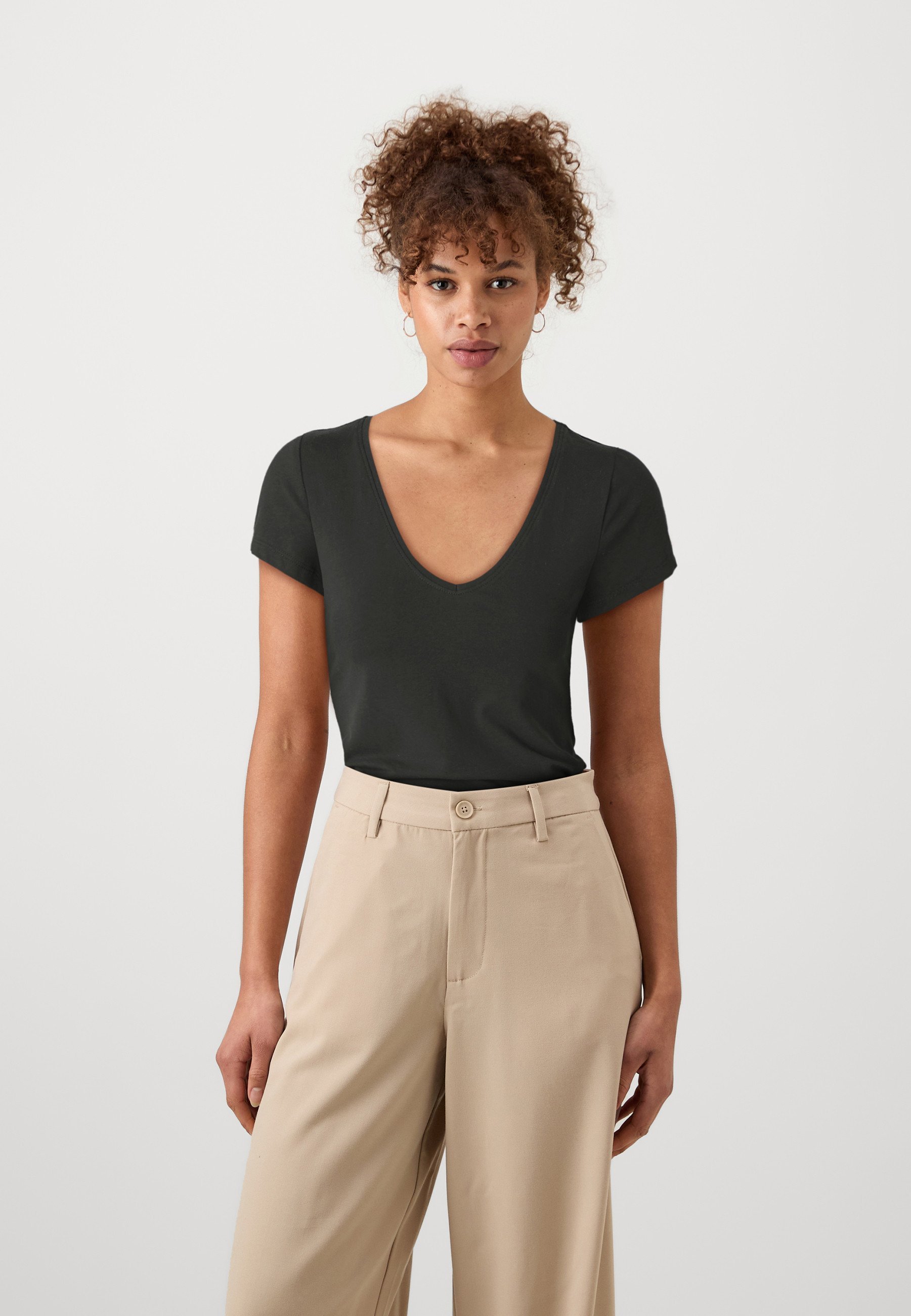 Anna Field Petite 2-pack - Basic T-shirt - zwart/wit